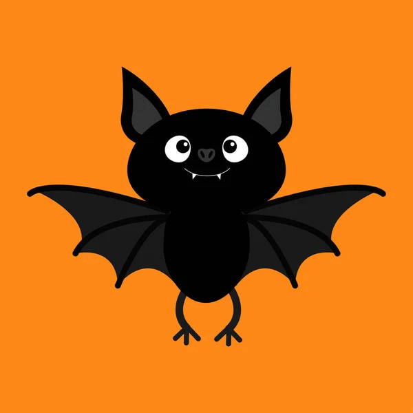 Jolie Batte Volante Joyeux Halloween Cartoon Kawaii Drôle Bébé Animal — Image vectorielle