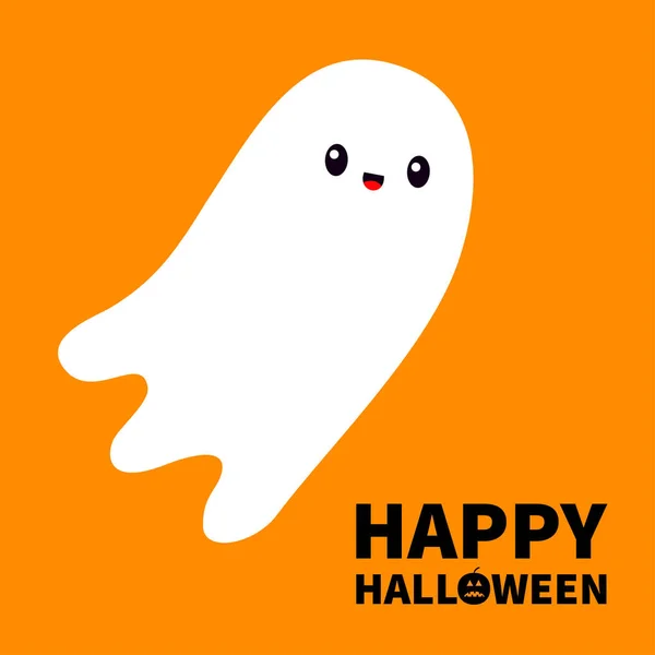 Joyeux Halloween Esprit Fantôme Volant Des Fantômes Blancs Effrayants Mignon — Image vectorielle