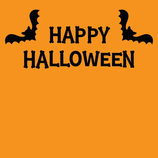 Fijne Halloween Twee Vleermuis Vliegende Zwarte Silhouet Icoon Set Beenderen — Stockvector