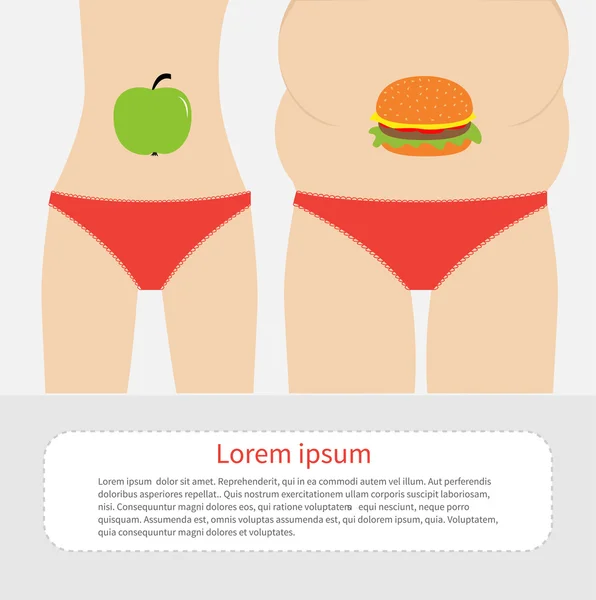 Alimentation malsaine hamburger aux pommes — Image vectorielle