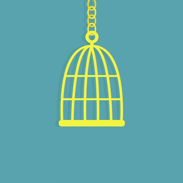Cellule cage à oiseaux dorée — Image vectorielle
