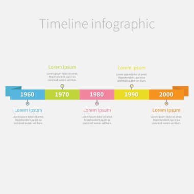 Timeline Infographic ribbon with text. clipart