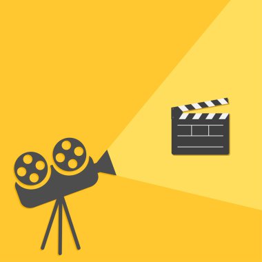 Sinema tasarı ile ışık açık film clapper kurulu şablon simgesi