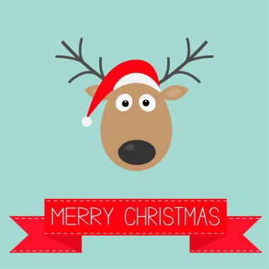 Sevimli çizgi geyik boynuzları ile