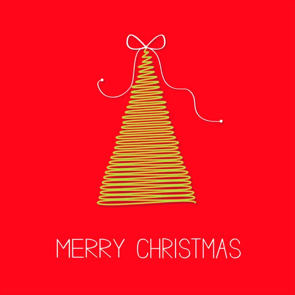 Fir Christmas tree with bow. — Stock Vector