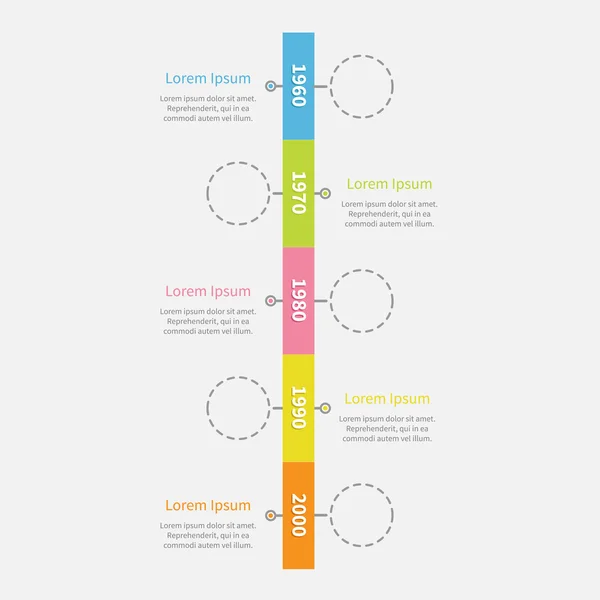 Ruban vertical chronologique Infographie — Image vectorielle