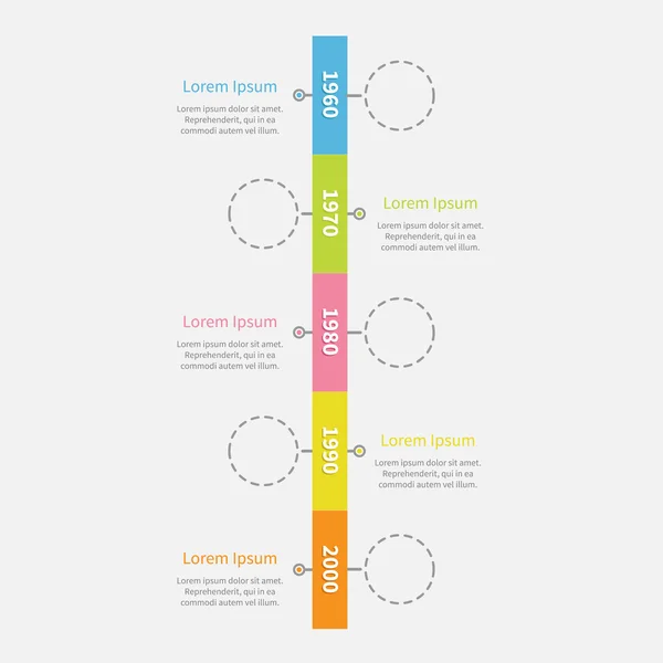 Wstążkę pionową oś czasu Infographic — Wektor stockowy