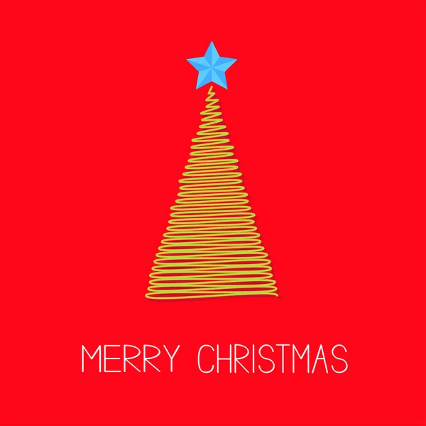 Fir Christmas tree with star. — Stock Vector