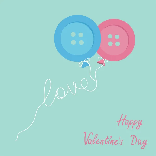 Ballons boutons bleus et roses . — Image vectorielle