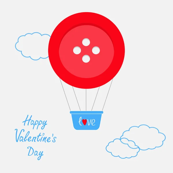 Valentine's day hot air balloon — Stock Vector