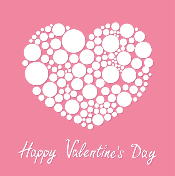 Aftelkalender voor Valentijnsdag hart gemaakt — Stockvector