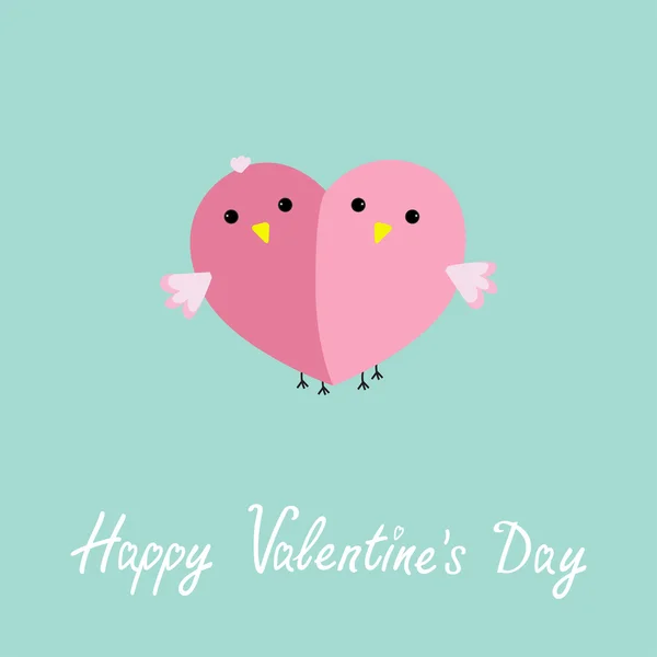 Two pink birds in shape of half heart Royalty Free Stock Illustrations