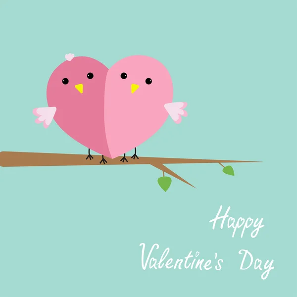 Saint Valentin et couple d'oiseaux — Image vectorielle