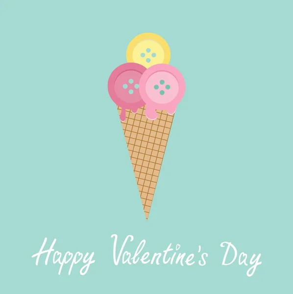 Valentines day card with Ice cream — Stock Vector