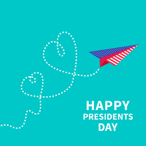 Presidents Day background Paper plane. — Stock Vector