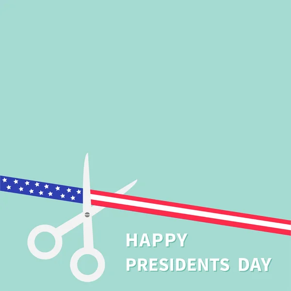 Presidents Day Scissors cut ribbon — Stock Vector