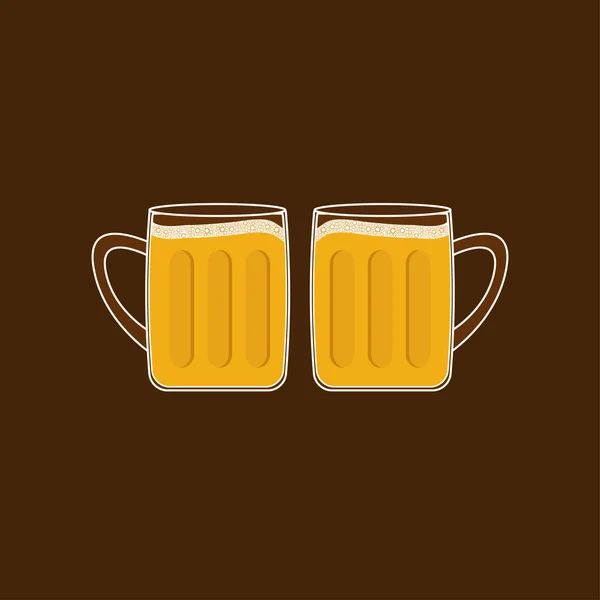 Two beer glasses mug — Stock Vector