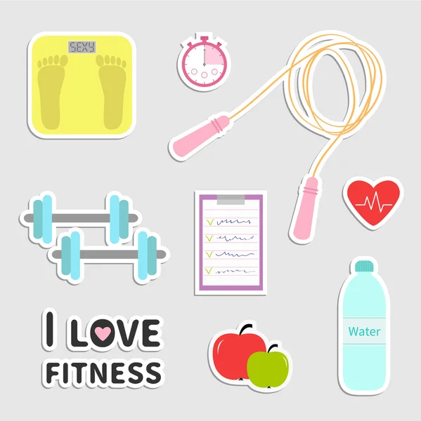 Icône de fitness ensemble — Image vectorielle