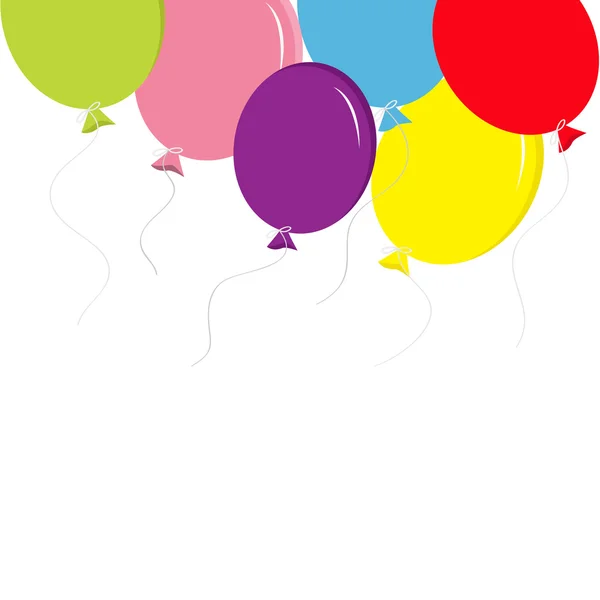 Kleurrijke ballon instellen met pijl en boog draad — Stockvector