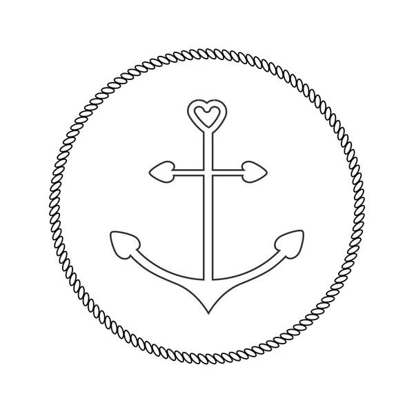 Anchor i former av hjärta — Stock vektor