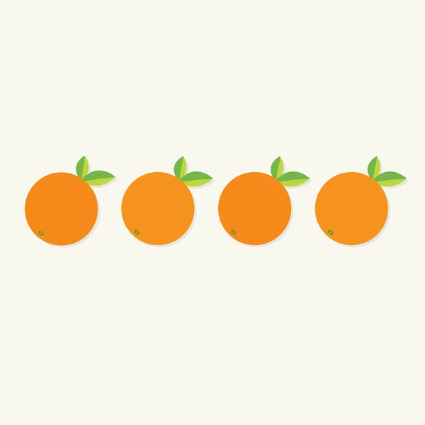 Conjunto de fruta naranja con hoja — Vector de stock