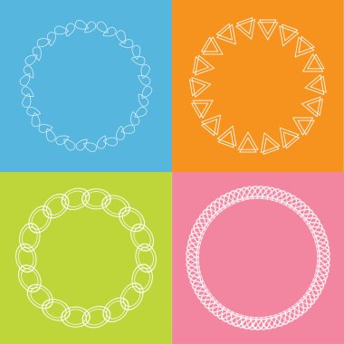 Geometrik şekiller çerçeve kümesi