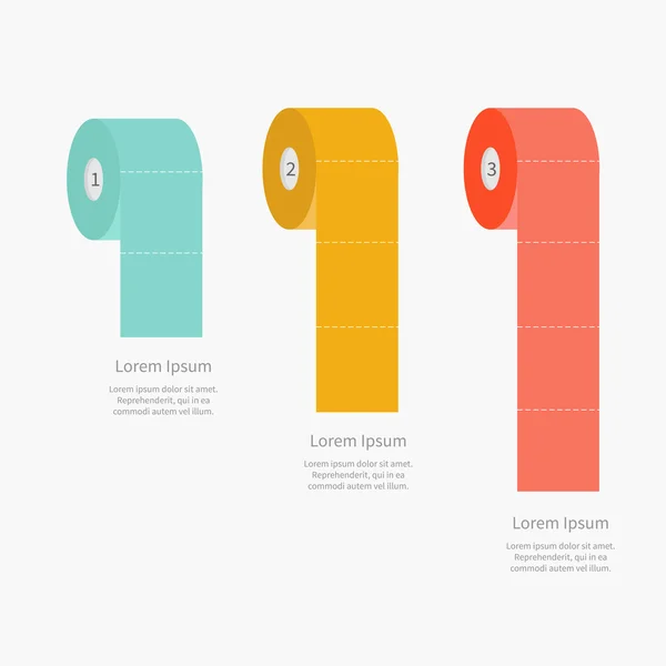 Infographic emplate tuvalet kağıdı rulo — Stok Vektör