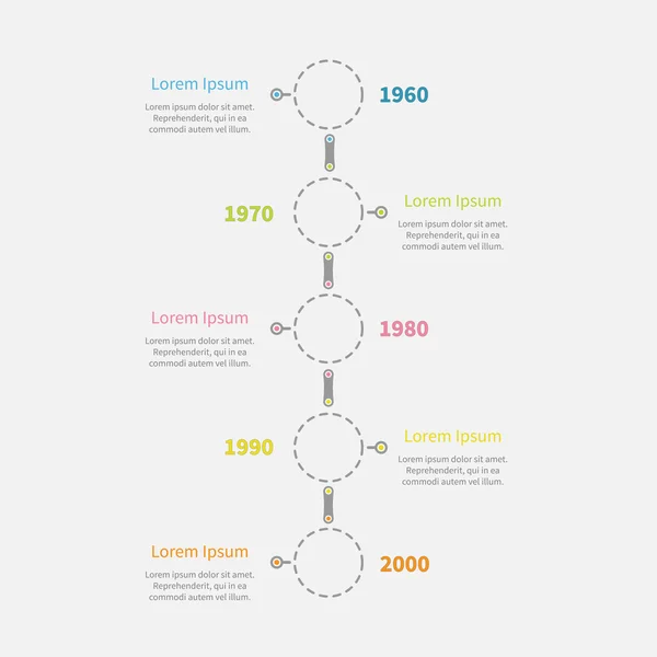 Modelo de infográfico vertical da linha do tempo . —  Vetores de Stock