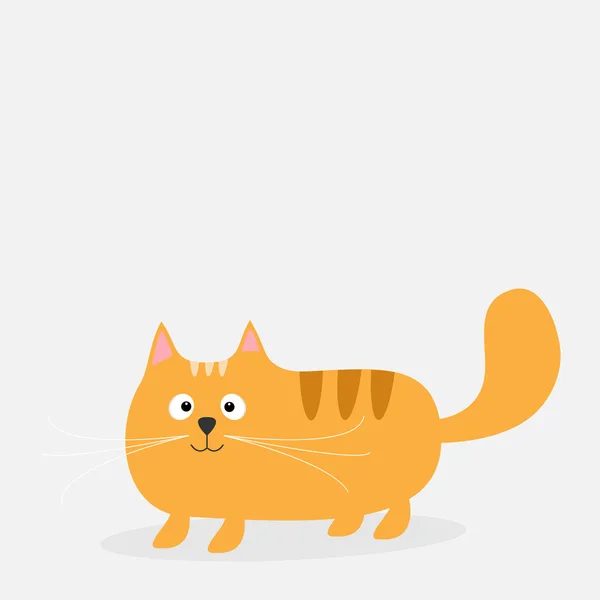 Carino cartone animato rosso grasso gatto — Vettoriale Stock
