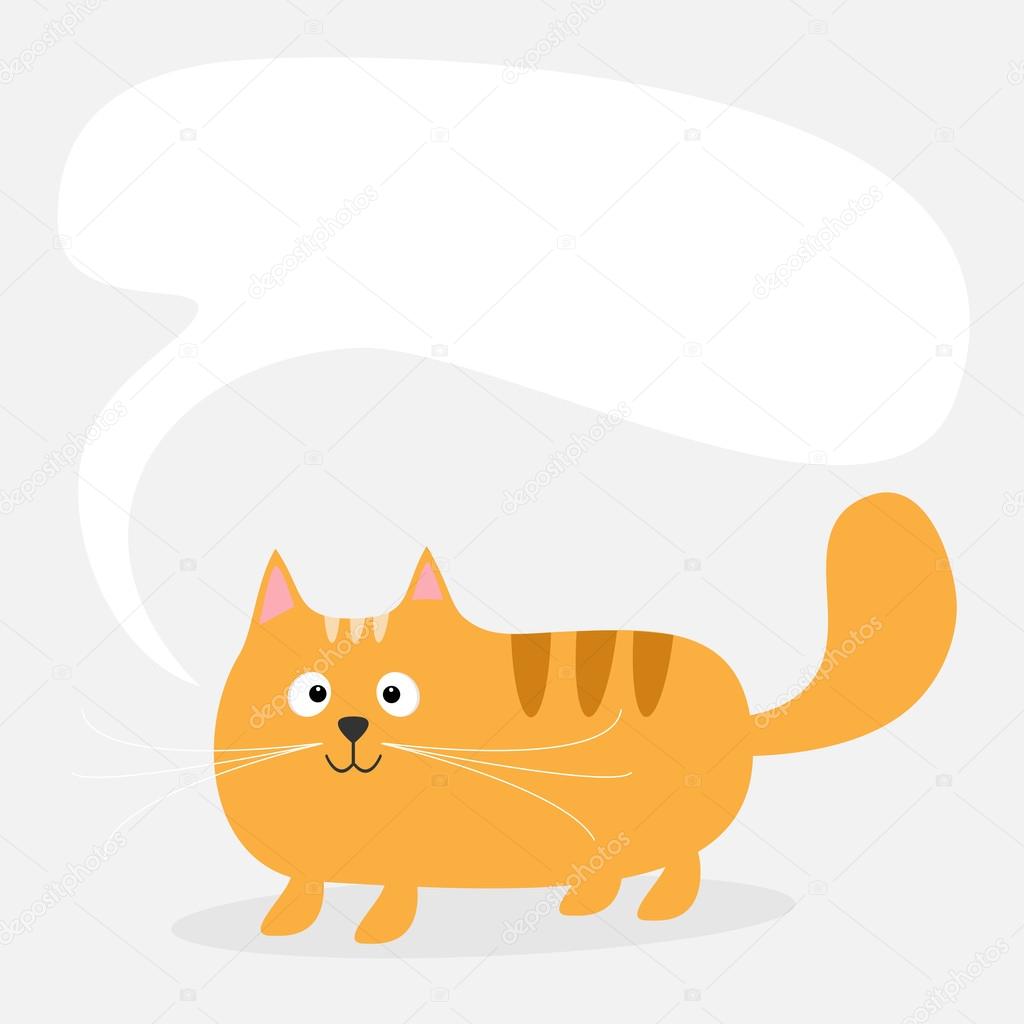 cartoon cat and empty think bubble