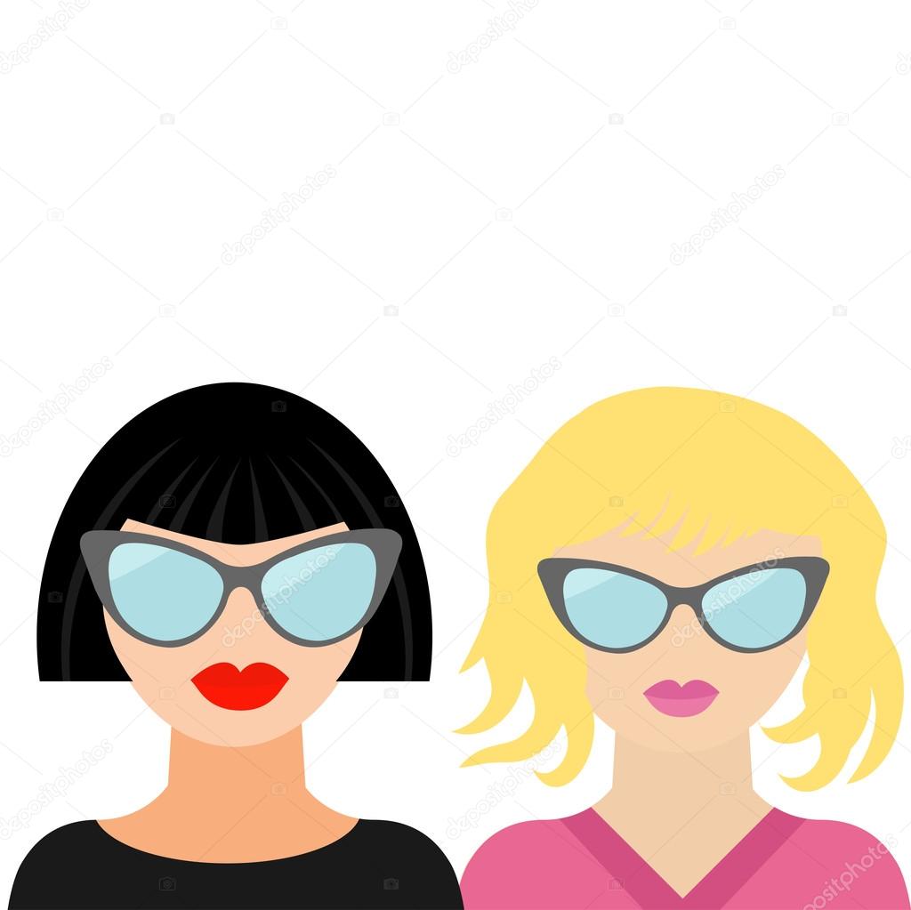 blonde and brunette women in sunglasses