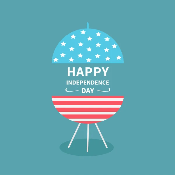 Cartão de dia de independência com churrasqueira —  Vetores de Stock