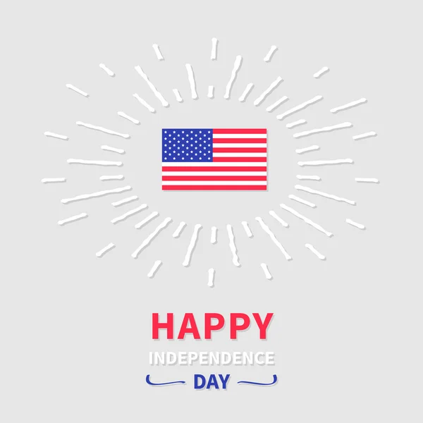 Happy independence day card with flag — Stock Vector