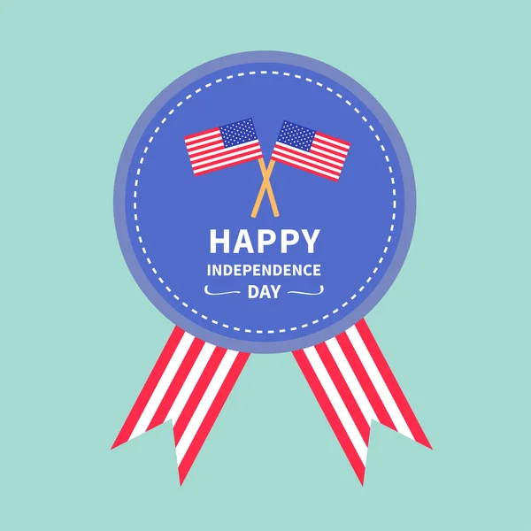 Happy independence day card with badge — 스톡 벡터