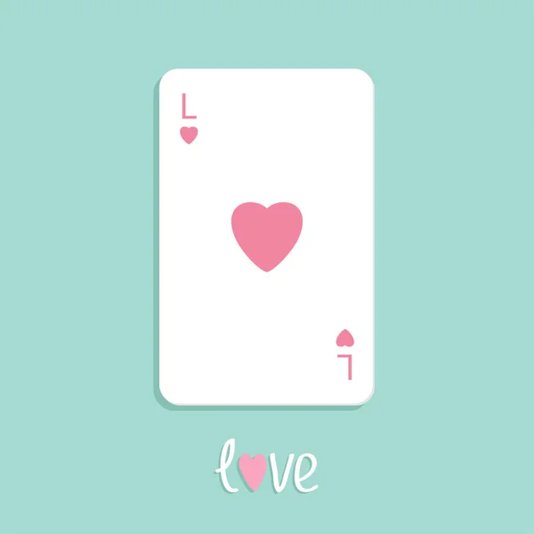 Poker playing card met hart — Stockvector