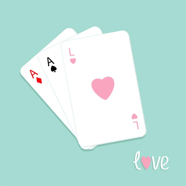 Poker jogar ás cartas — Vetor de Stock