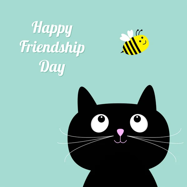 Happy Friendship Day with  cat. — Stock Vector