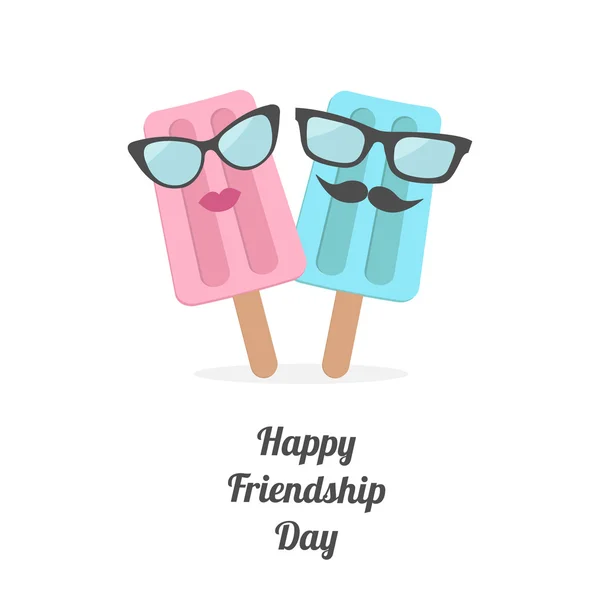 Happy Friendship Day Ice cream couple — Stock Vector