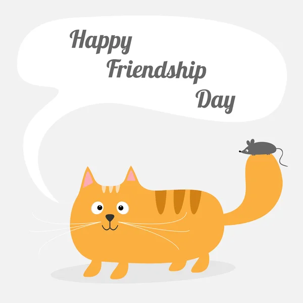 Happy Friendship Day with cat with mouse — Stock Vector