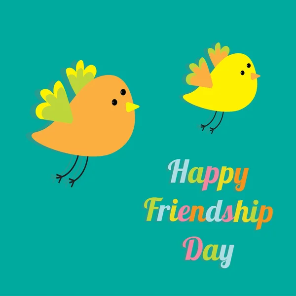 Happy Friendship Day with birds. Card. Flat design — Stock Vector