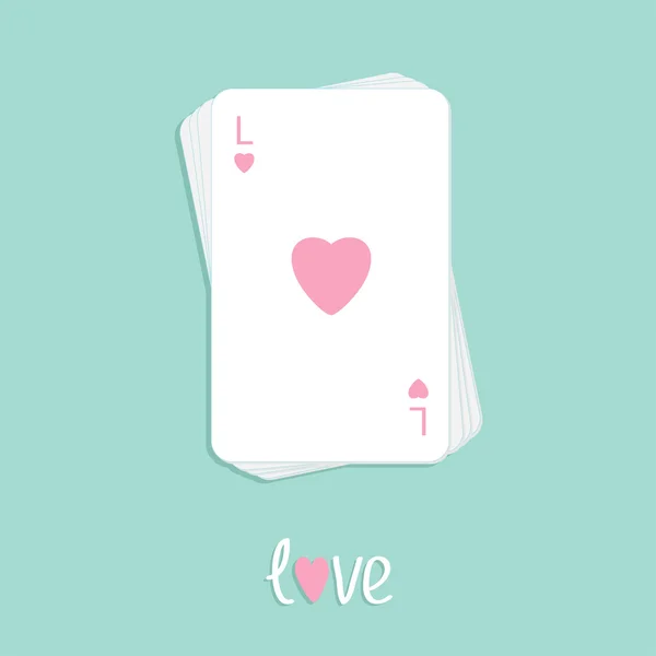 Poker playing cards with heart sign — Stock Vector