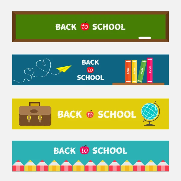 Terug naar school banners set — Stockvector