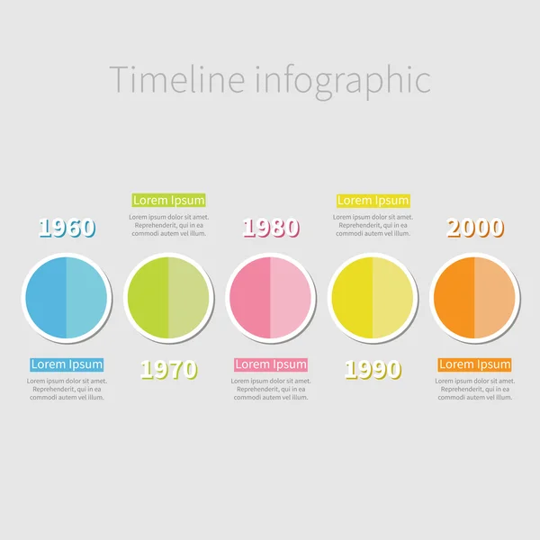 Zaman çizelgesi daireler Infographic — Stok Vektör