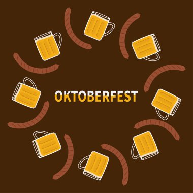 Oktoberfest bira bardağı ve sosis