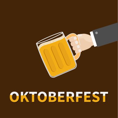 Oktoberfest el ve kodes bira cam