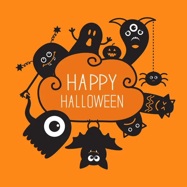 Feliz Halloween garabatos — Vector de stock