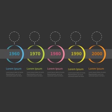 renkli asılı daireler ve metin