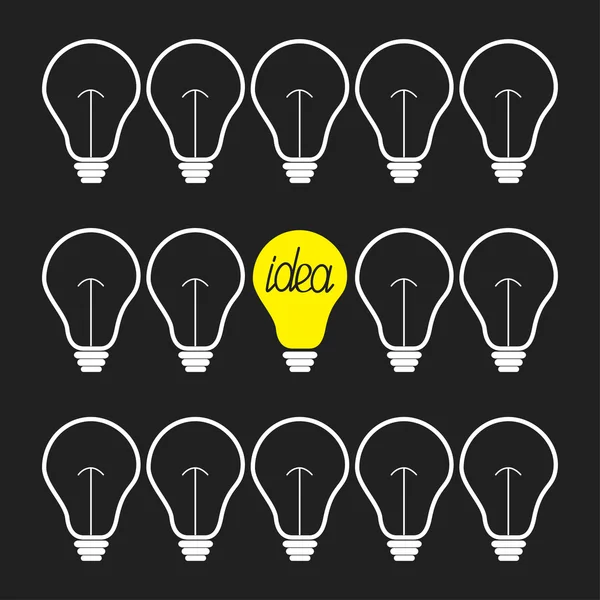 Idea concept with light bulbs — Stock Vector