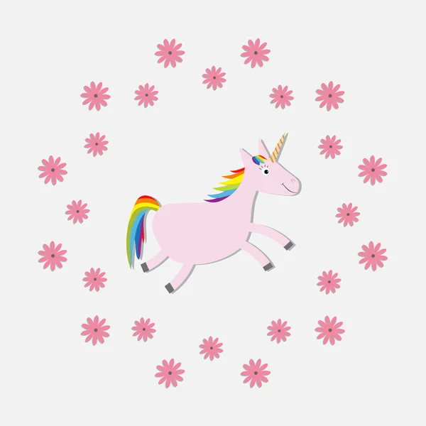 Bingkai chamomile Unicorn Daisy - Stok Vektor
