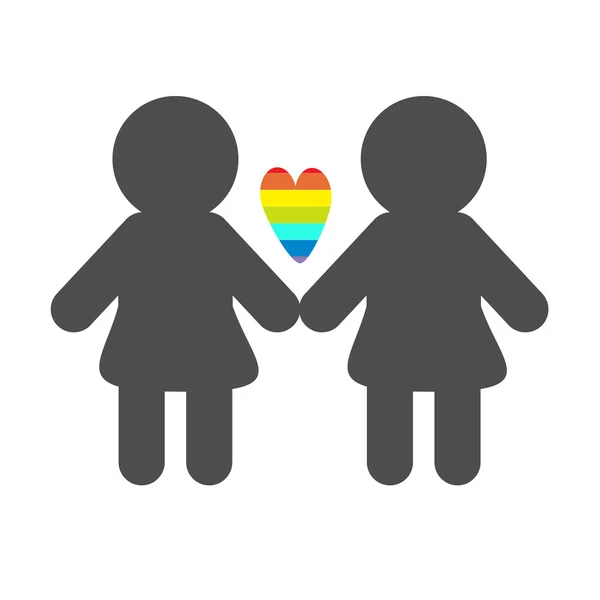 Casamento gay Símbolo do orgulho, mulheres —  Vetores de Stock